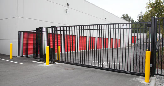 Locked gate keeps your belongings safe.